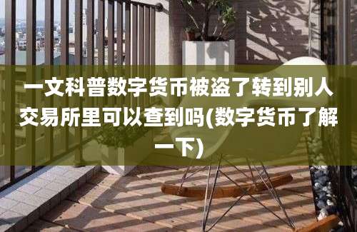 一文科普数字货币被盗了转到别人交易所里可以查到吗(数字货币了解一下)