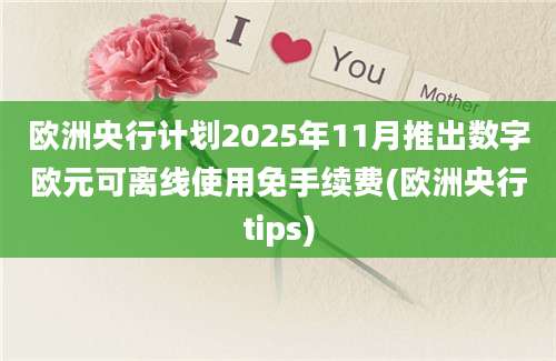 欧洲央行计划2025年11月推出数字欧元可离线使用免手续费(欧洲央行tips)