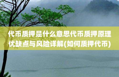 代币质押是什么意思代币质押原理优缺点与风险详解(如何质押代币)