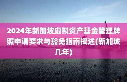 2024年新加坡虚拟资产基金管理牌照申请要求与豁免指南概述(新加坡几年)