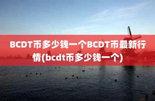 BCDT币多少钱一个BCDT币最新行情(bcdt币多少钱一个)