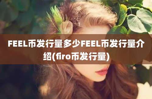 FEEL币发行量多少FEEL币发行量介绍(firo币发行量)