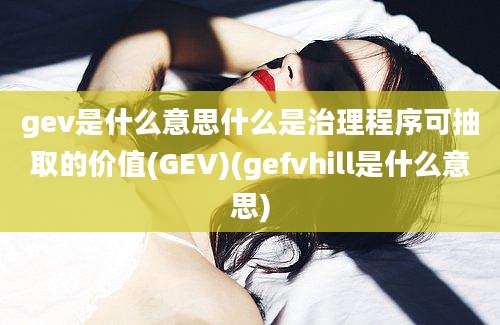 gev是什么意思什么是治理程序可抽取的价值(GEV)(gefvhill是什么意思)