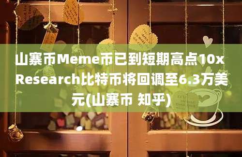 山寨币Meme币已到短期高点10x Research比特币将回调至6.3万美元(山寨币 知乎)