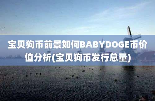 宝贝狗币前景如何BABYDOGE币价值分析(宝贝狗币发行总量)