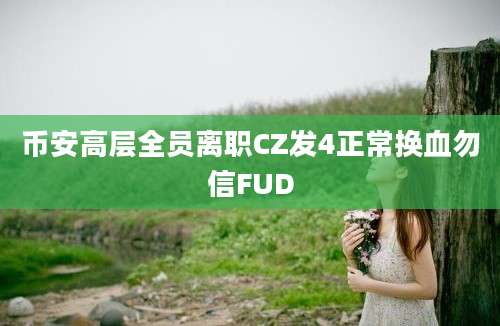 币安高层全员离职CZ发4正常换血勿信FUD