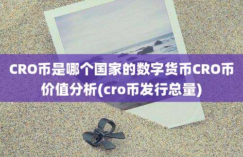 CRO币是哪个国家的数字货币CRO币价值分析(cro币发行总量)