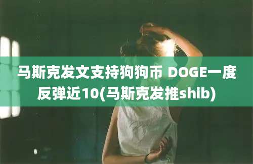 马斯克发文支持狗狗币 DOGE一度反弹近10(马斯克发推shib)