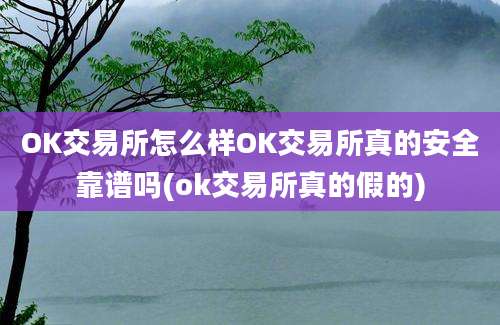 OK交易所怎么样OK交易所真的安全靠谱吗(ok交易所真的假的)