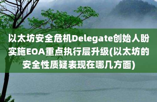 以太坊安全危机Delegate创始人盼实施EOA重点执行层升级(以太坊的安全性质疑表现在哪几方面)