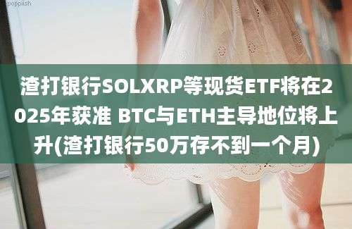 渣打银行SOLXRP等现货ETF将在2025年获准 BTC与ETH主导地位将上升(渣打银行50万存不到一个月)