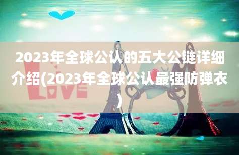 2023年全球公认的五大公链详细介绍(2023年全球公认最强防弹衣)