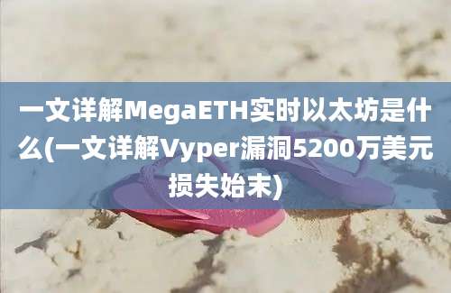 一文详解MegaETH实时以太坊是什么(一文详解Vyper漏洞5200万美元损失始末)