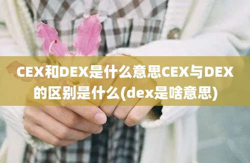 CEX和DEX是什么意思CEX与DEX的区别是什么(dex是啥意思)