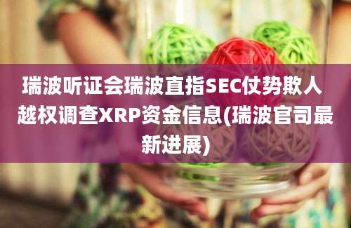 瑞波听证会瑞波直指SEC仗势欺人 越权调查XRP资金信息(瑞波官司最新进展)